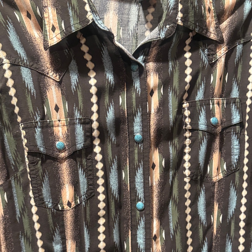 Chic Long Sleeve Patterned Blouse - image 7